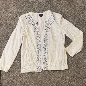 Elegant Cream Embellished Jacket